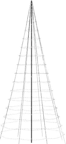 Twinkly TWP-01K-POLE-B - Suport exterior pentru brad de Crăciun 6 m negru