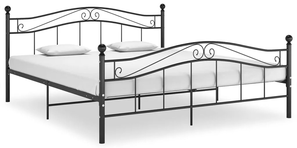 vidaXL Cadru de pat, negru, 180x200 cm, metal