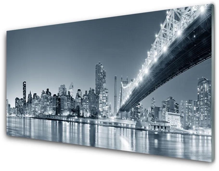 Tablouri acrilice Bridge City Arhitectura Gray