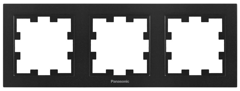 Rama tripla orizontala, IP20, Negru, Panasonic Karre Plus 55