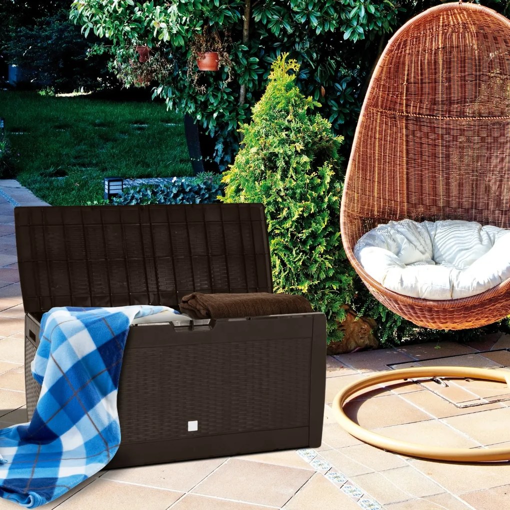 Cutie de depozitare RATO, 310L, 119x48x60cm, maro Prosperplast