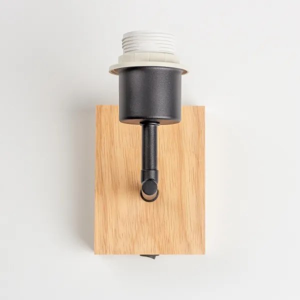 Brilagi - Lampă de perete BOBO WOOD 1xE27/25W/230V stejar/negru/crem/iepurași