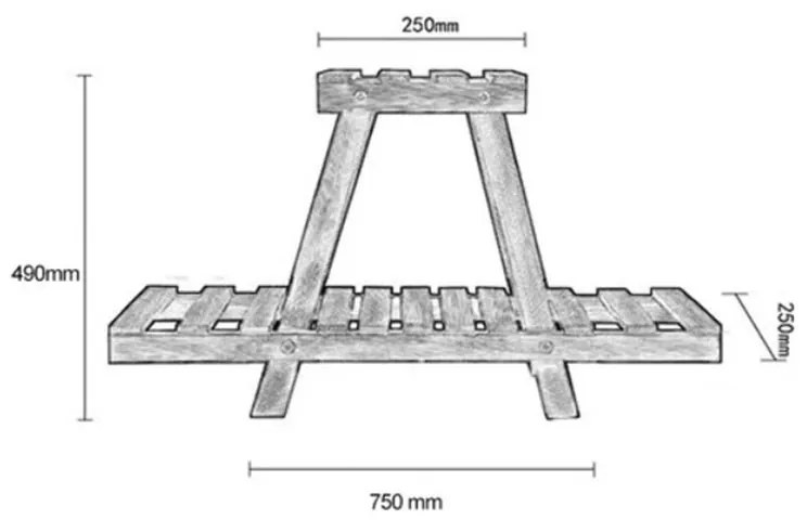 Raft - suport plante Tisa lemn maro 75x25x49cm