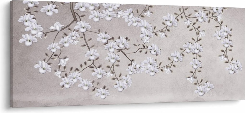 Tablou - Flori într-un peisaj gri (120x50 cm)
