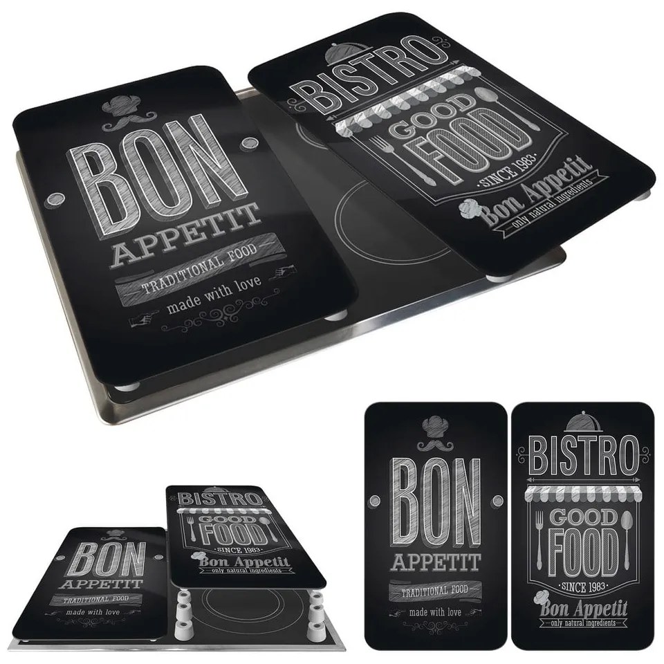 Set 2 protecții din sticlă pentru aragaz Wenko Bon Appetit, 52 x 30 cm