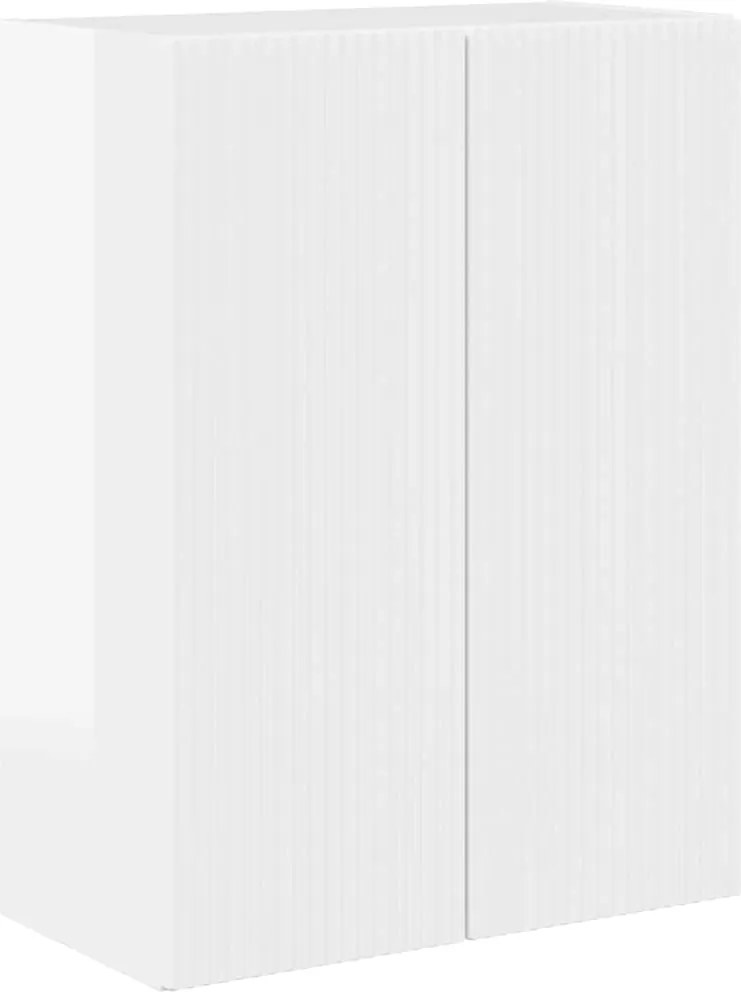 vidaXL Dulap TV de perete Alb lucios 59,5 x 31 x 80 cm Lemn compozit