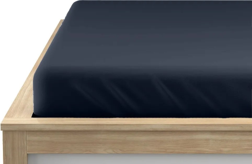 Cearsaf jersey cu lycra albastru marin 90 x 200 cm