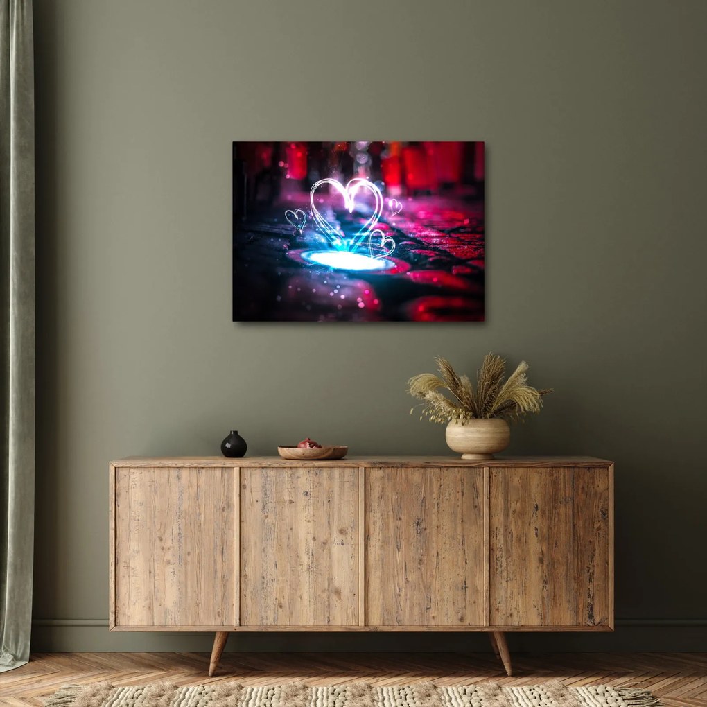Tablou cu inima iluminată (70x50 cm)