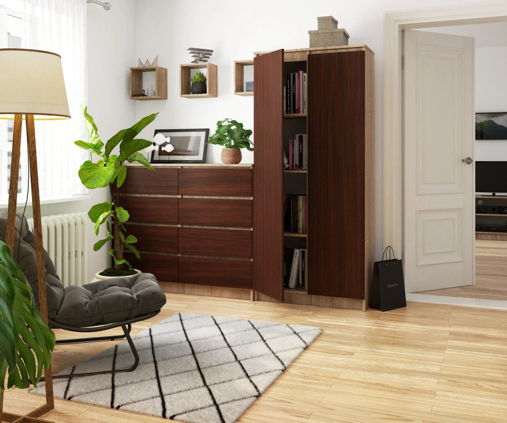 Dulap de haine Rainer II (Stejar sonoma + wenge). 1069821