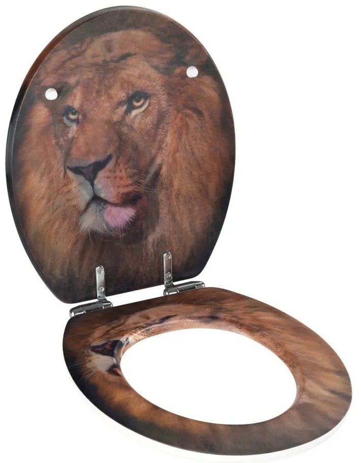 Capac WC din lemn 3D Wenko Lion, 44,5 x 38 cm