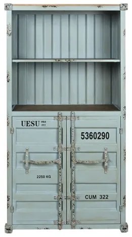 Bufet, turcoaz, din metal, stil industrial, Cargo