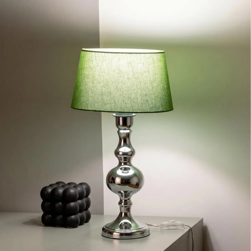 BRILAGI - Lampă de masă CERIA 1xE27/60W/230V Ø 25 cm crom lucios/verde