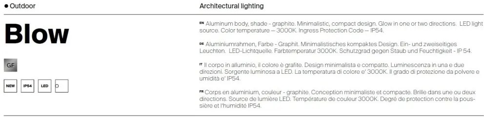 Aplica LED ambientala de exterior IP54 Blow 10W