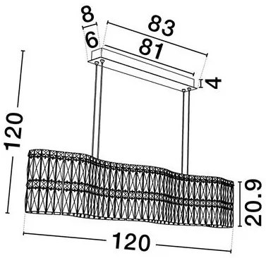 Lustra suspendata LED crom, cristale sticla NUVIA 120cm
