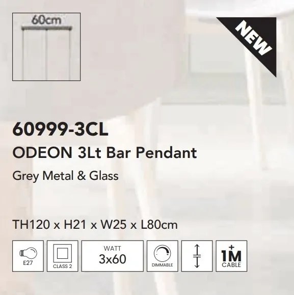 Lustra moderna cu 3 pendule Odeon