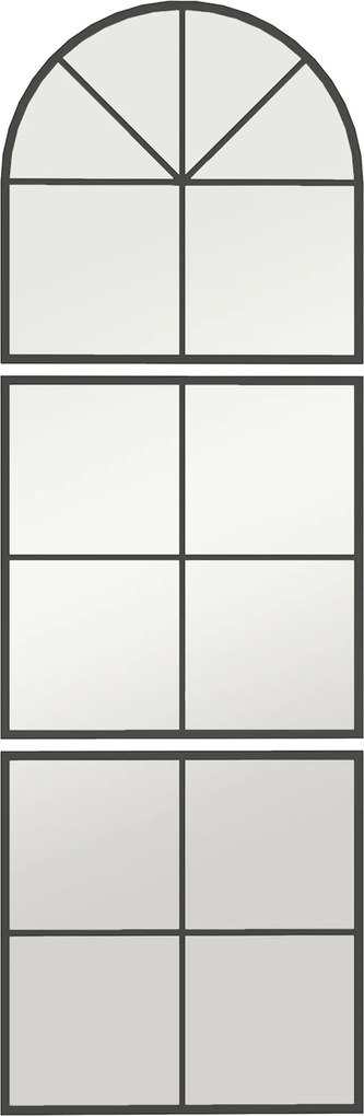 HOMCOM Oglindă murală arhitectonică 60 x 180 cm fereastră cu cadru metalic, pentru salon, dormitor, hol, negru | Aosom Romania