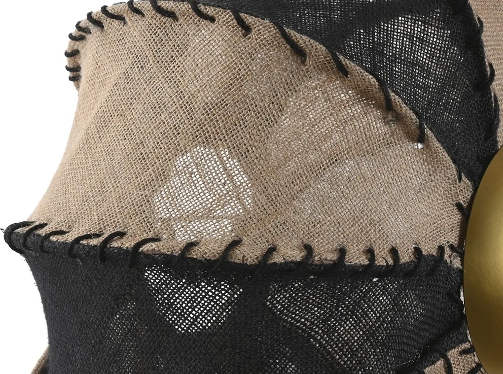 Aplică de perete din iută împletită și metal, natur si negru, finisaj natural, 25 x 50 cm, „Forges”