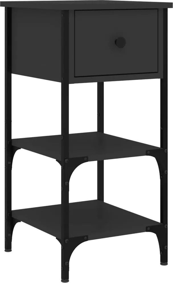 vidaXL Noptieră, negru, 34x36x70 cm, lemn compozit