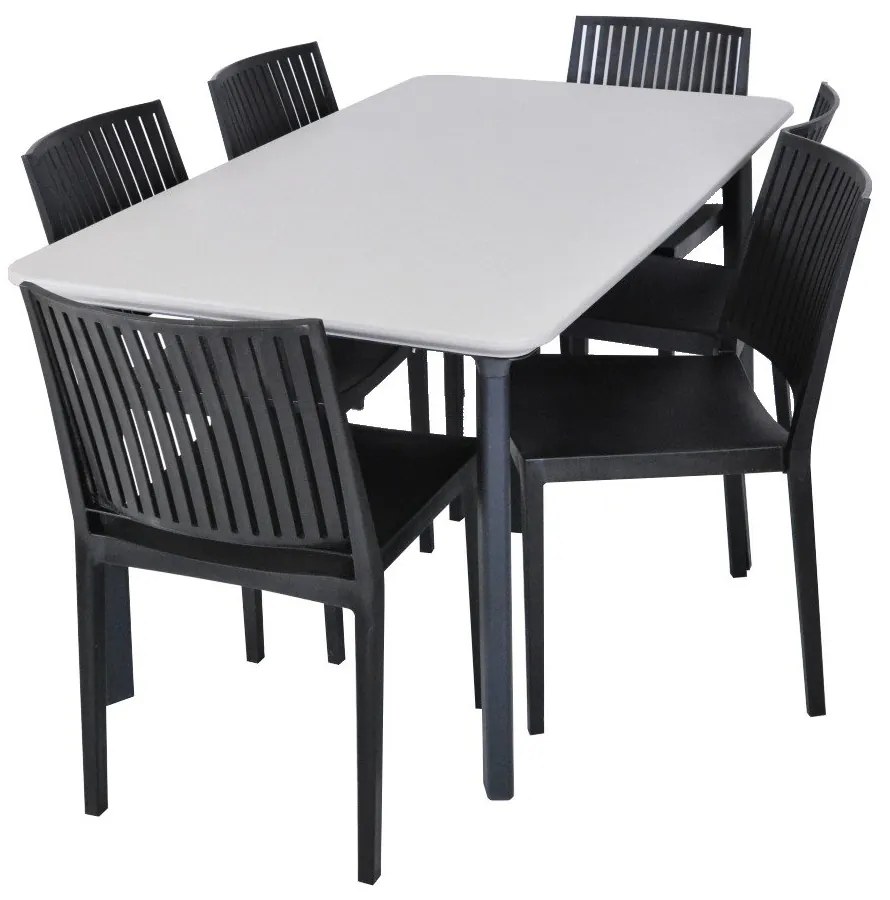 Scaun de grădină negru din plastic Bars - Rojaplast