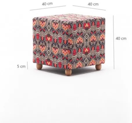 Taburet Bonita Puf Kare, Multicolor