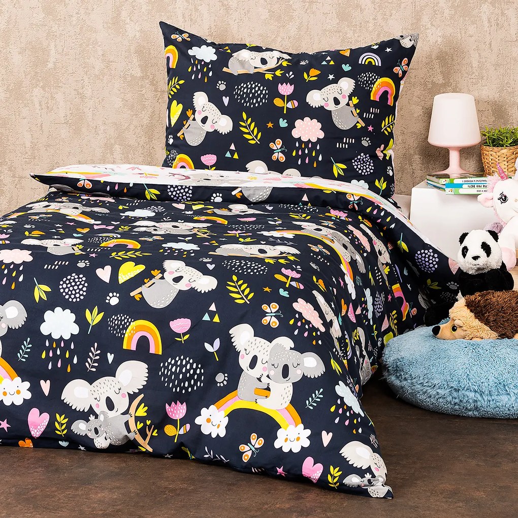 Lenjerie bumbac 4Home Koala rainbow, 140 x 200 cm, 70 x 90 cm