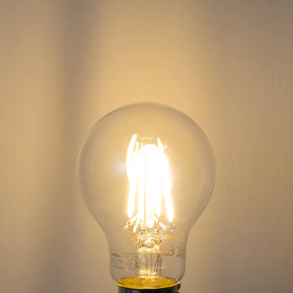 Set de 5 becuri LED E27 dimabile A60 transparente 4W 470LM 2700K