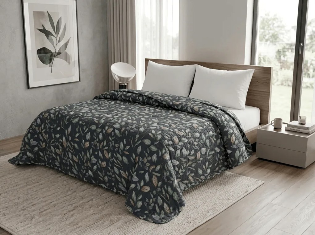 Cuvertura de pat SILVANE, negru Dimensiune: 170 x 210 cm