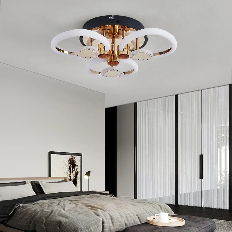 Lustra Led Cu Telecomanda, Elit's, Opal A, 84 w Intensitate Reglabila, RGB, Gold