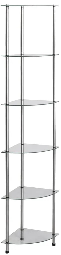 vidaXL Raft cu 6 niveluri transparent, 30x30x160 cm, sticlă securizată