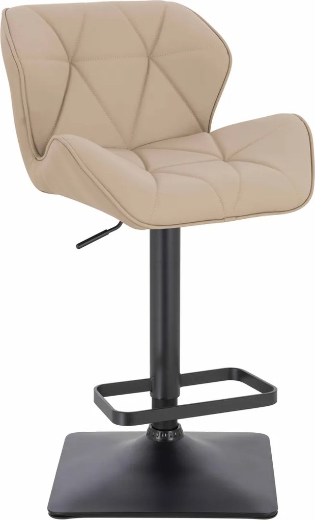 HR111KW Scaun Crem Piele Ecologica Premium Soft cu Bază Neagră