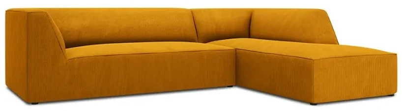 Coltar modular Ruby, cu 4 locuri colt pe partea dreapta si tapiterie din catifea reiata