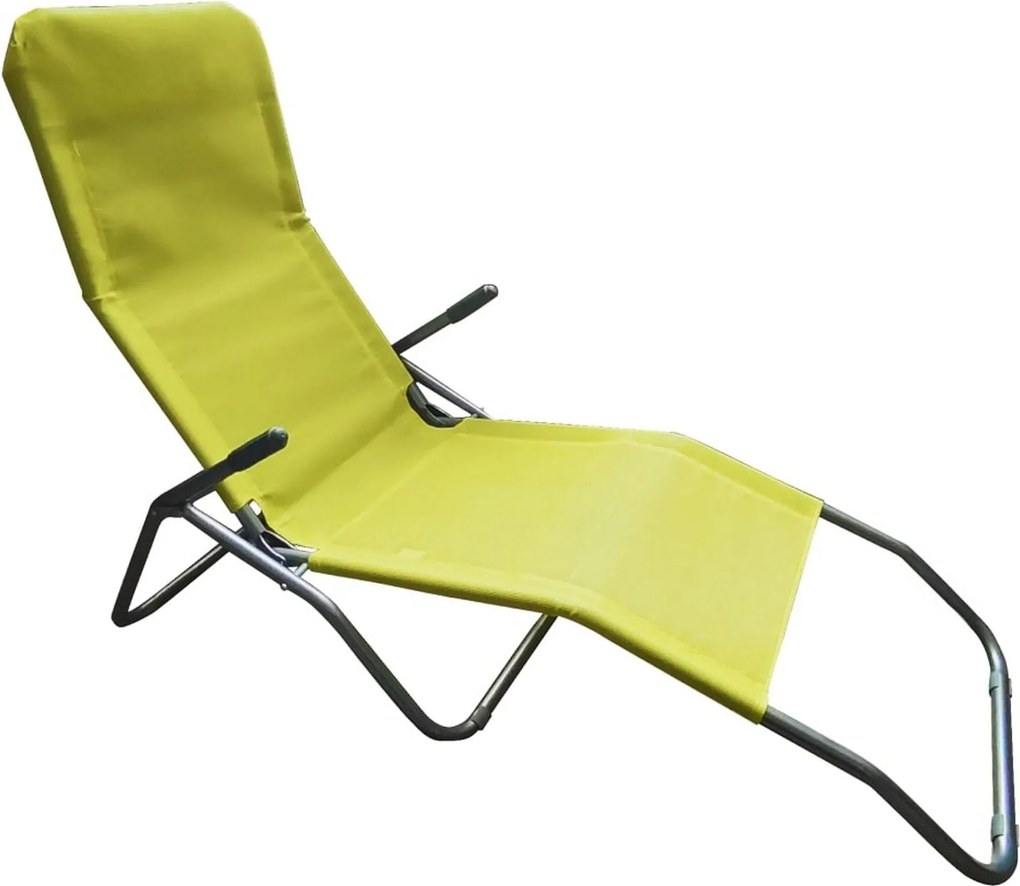 Sezlong gradina SELNO, verde/gri, plasa/otel, 58x160x97 cm
