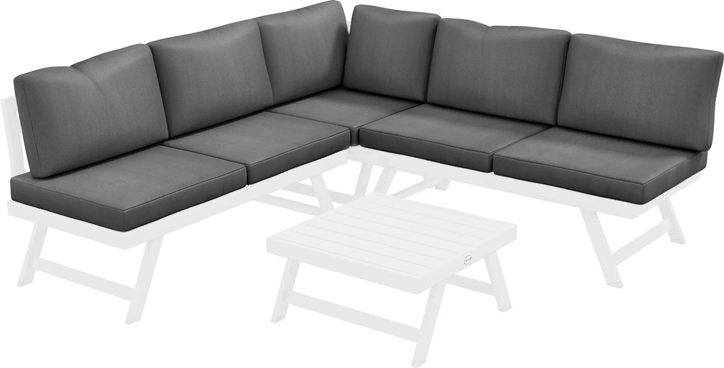 Outsunny Set de mobilier lounge pentru grădină 4 piese, 115 cm x 61 cm x 65 cm, Gri + Alb | Aosom Romania