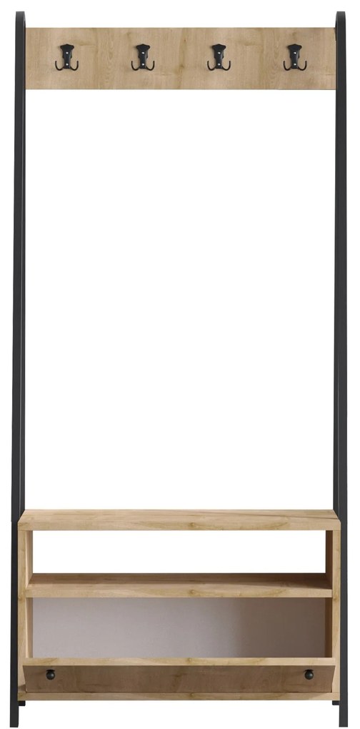 Set mobilier pentru hol Wednesday (Nuc + Negru). 1073481