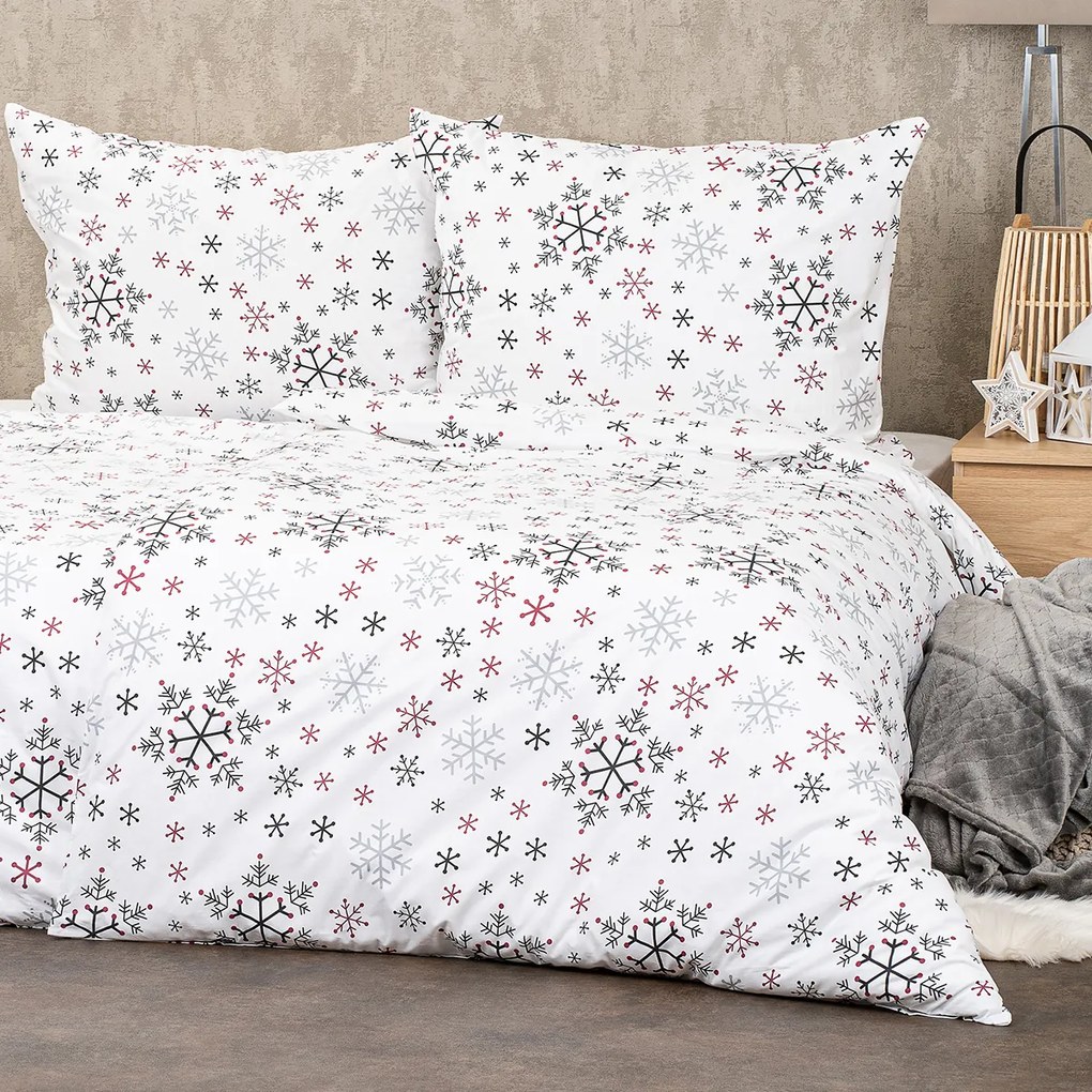 Lenjerie de pat 4Home Snowflakes, din bumbac, 220 x 200 cm, 2 buc. 70 x 90 cm