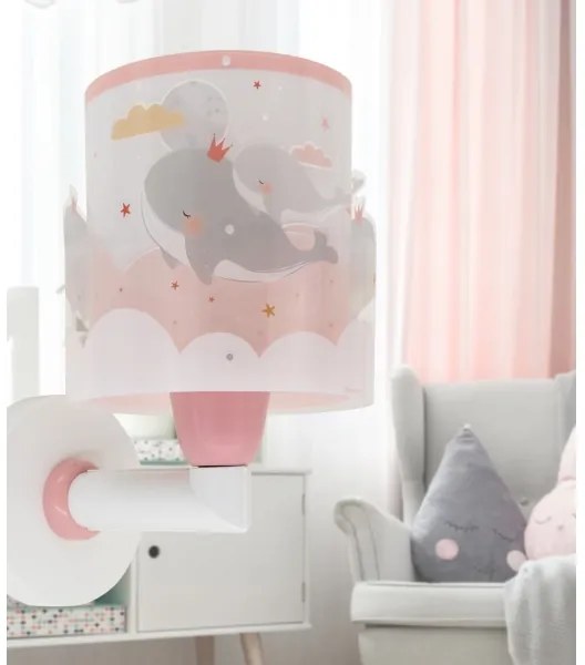 Aplică pentru copii WHALE DREAMS 1xE27/15W/230V roz Dalber 61179S
