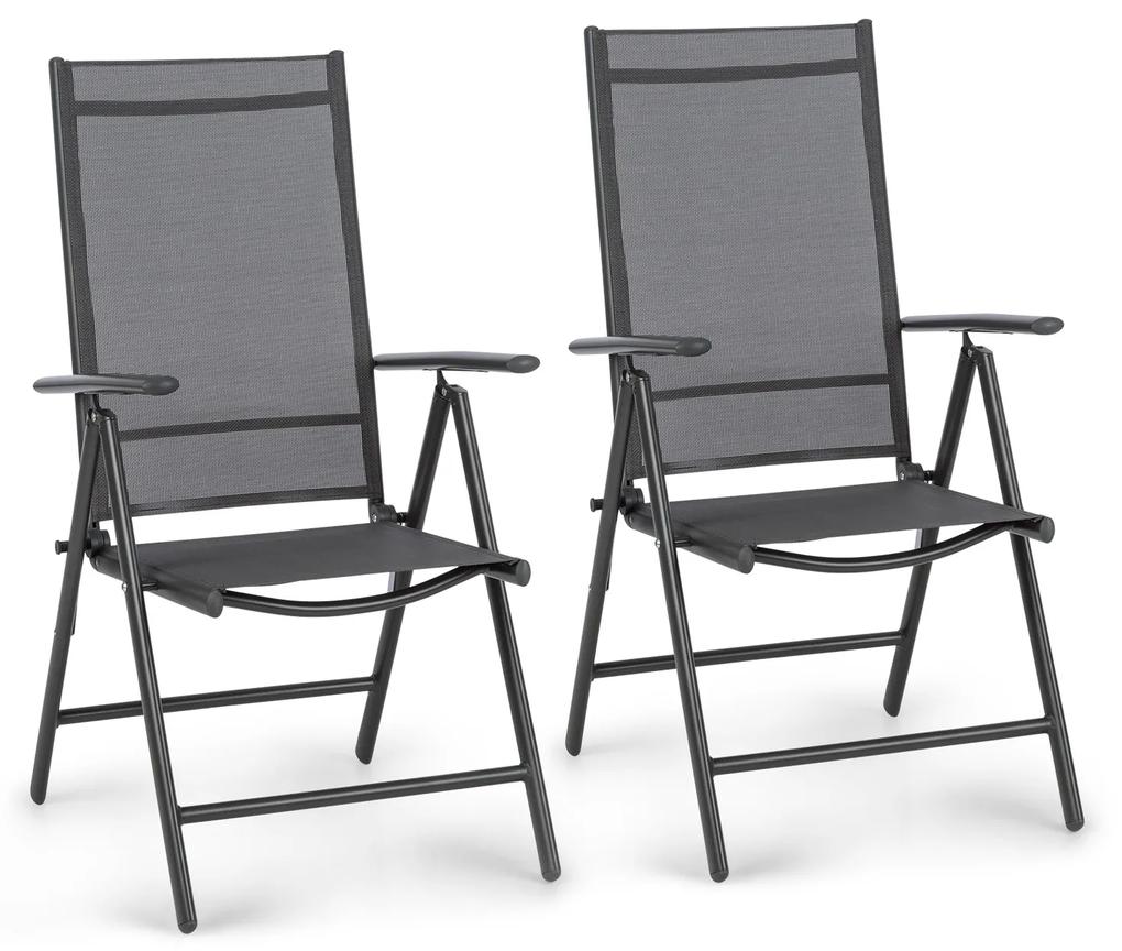 London Lite, set de 2 scaune pliabile, 56,5 x 107 x 68 cm, ComfortMesh, aluminiu