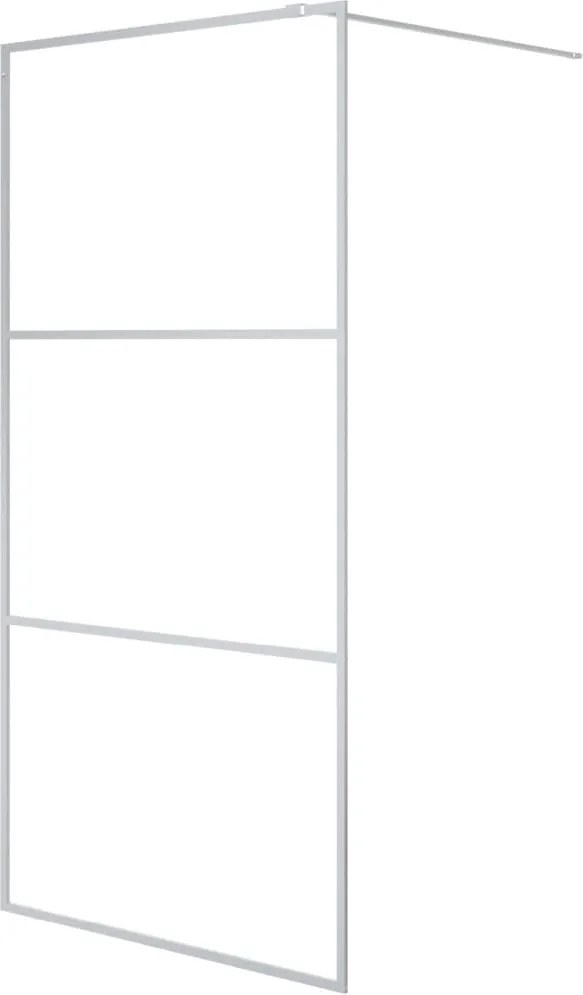 vidaXL Paravan duș walk-in argintiu 100x195 cm sticlă ESG transparentă