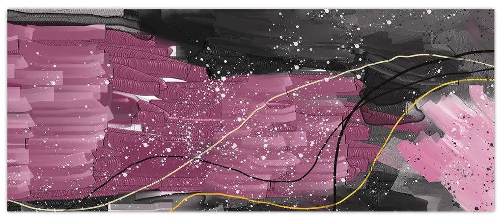 Tablou - Abstracție roz-roșu (120x50 cm)
