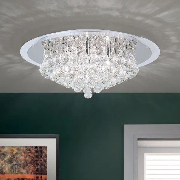 Plafonieră de cristal Orion DLU 2378/6/50 GLORIA 6xG9/40W/230V d. 50 cm crom