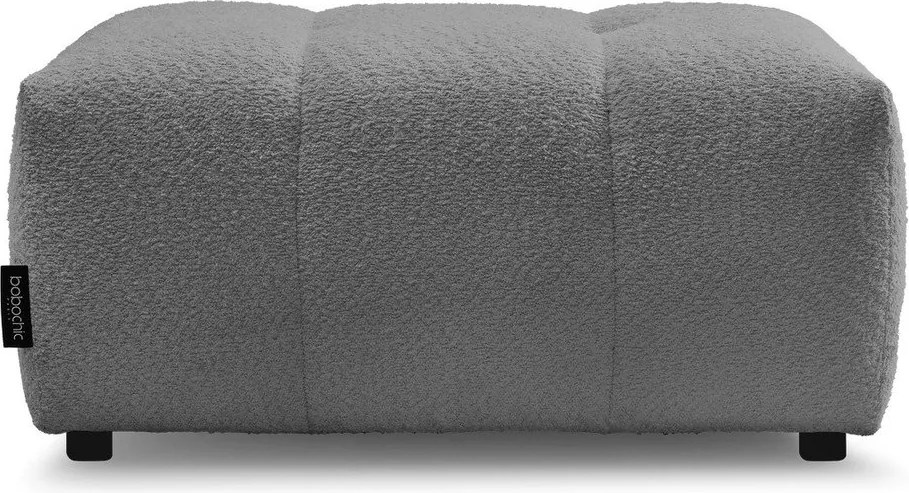 Taburet gri cu tapițerie din țesătură bouclé Roxelane – Bobochic Paris