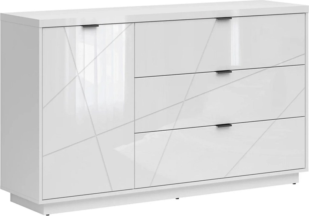 Comoda FORN, alb lucios, PAL, 156x42.5x93 cm