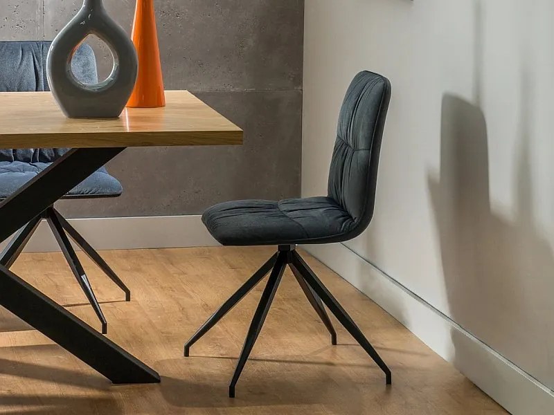 Masă de sufragerie 180 cm Cecily (stejar + negru mat) (pentru 6 până la 8 persoane). 1050072