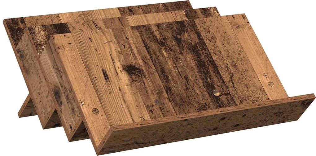 vidaXL Raft pentru reviste Lemn vechi 65 x 53 x 28,5 cm Lemn compozit