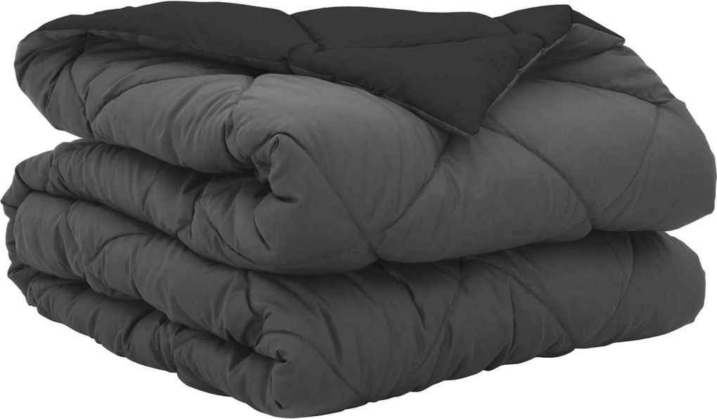 vidaXL Pilotă de vară Negru și antracit 200 x 140 cm Microfibră