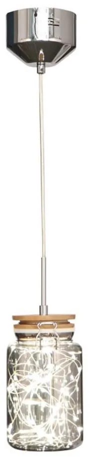 Klausen 142030 - Candelabru LED SHOCK pe cablu LED/5W/230V crom lucios/lemn