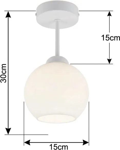 BRILAGI - LED lustru aplicat RETRO GLASS 1xE27/60W/230V Ø 15 cm alb