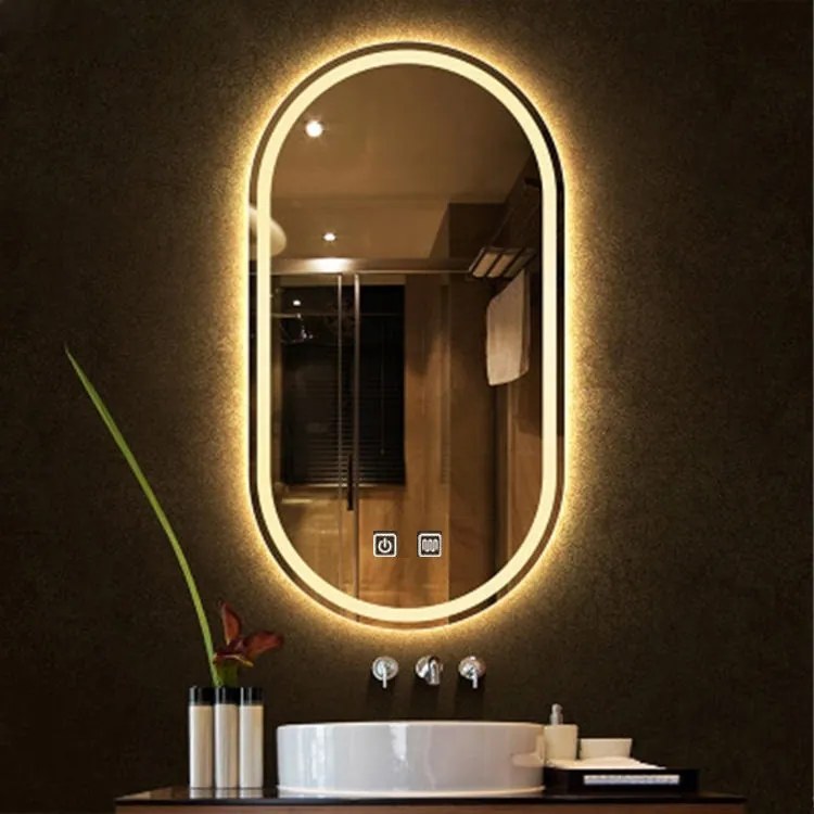 Oglindă Baie LED și Dezaburire Elit's Premium cu Senzor Touch, Lumina Rece, Caldă și Neutră, 50x80cm,