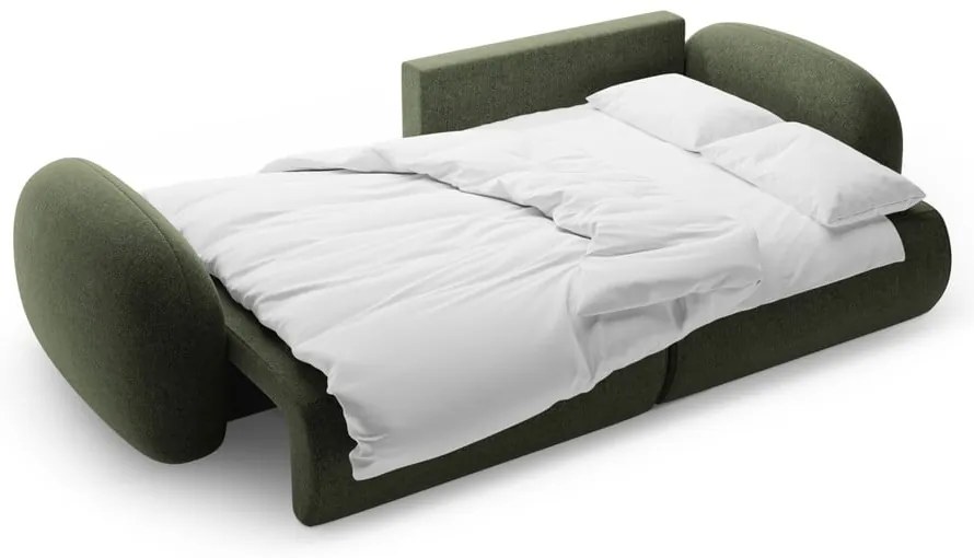 Colțar verde extensibil/cu spațiu de depozitare cu tapițerie din chenille Tonale – Cosmopolitan Design