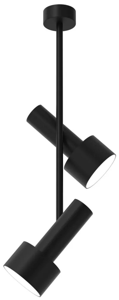 Pendul cu 2 surse de iluminat design modern Linterna negru